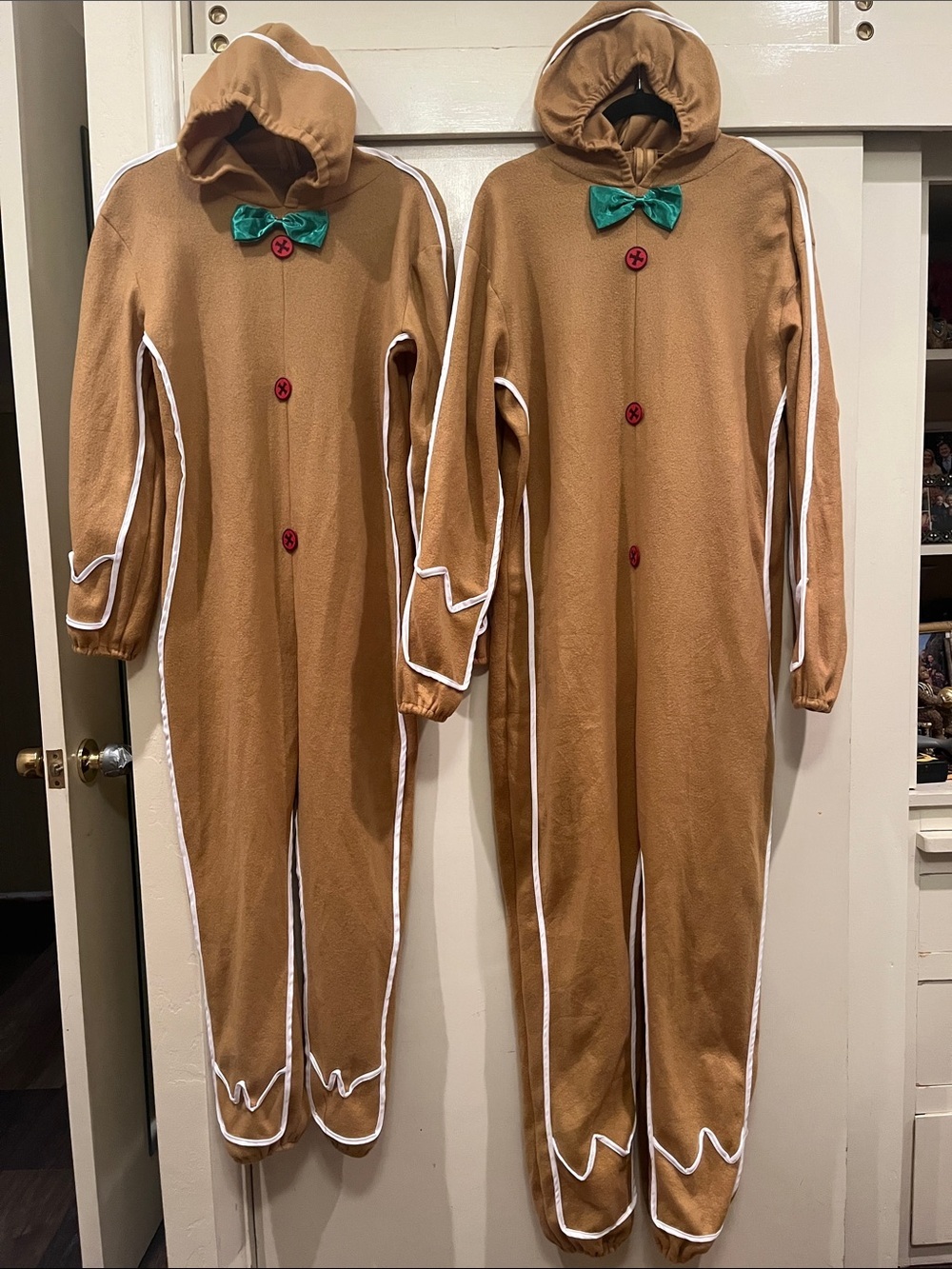 Source Unknown Brown Gingerbread Jumpsuit with Green Bow